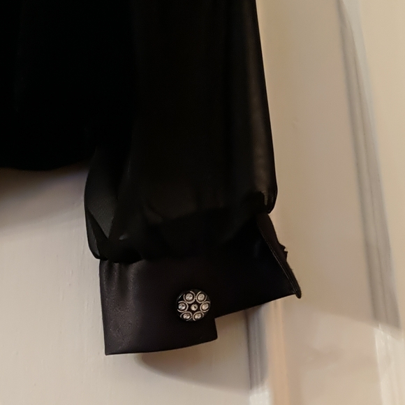 Black vintage dress shirt with cheer sleeves size - Picture 4 of 4